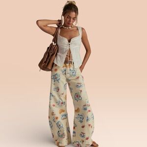 Free People Eden Printed Wide-Leg Pants